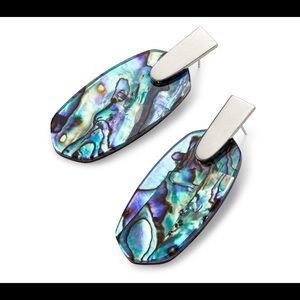 Aragon Silver Statement Earrings in Abalone Shell